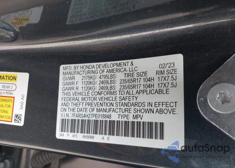 2023 Honda Cr-V Lx Awd z USA, uszkodzony, nr VIN 7FARS4H27PE018848